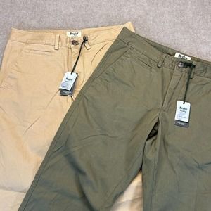Bexley LOT OF 2 Kyrk Trousers Measured Size 30x33 Stretch Twill Olive + Camel